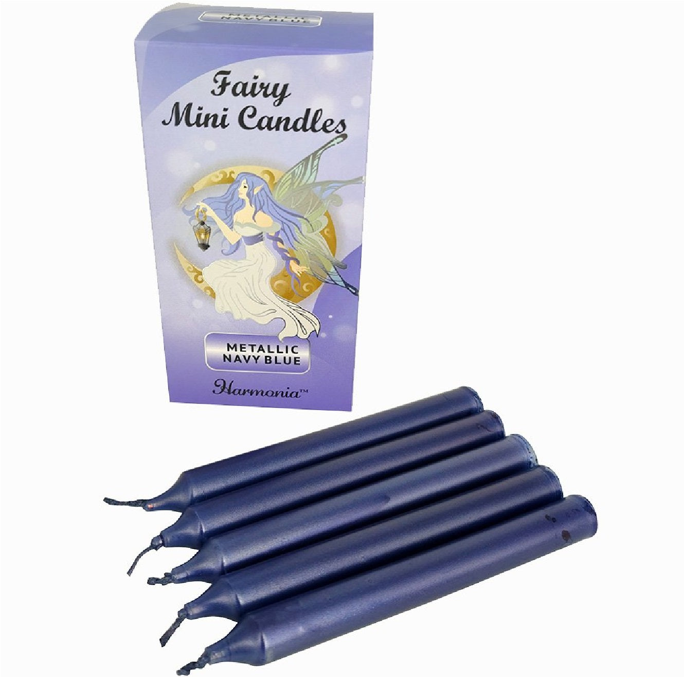 Fairy Mini Candles Metallic Navy Blue
