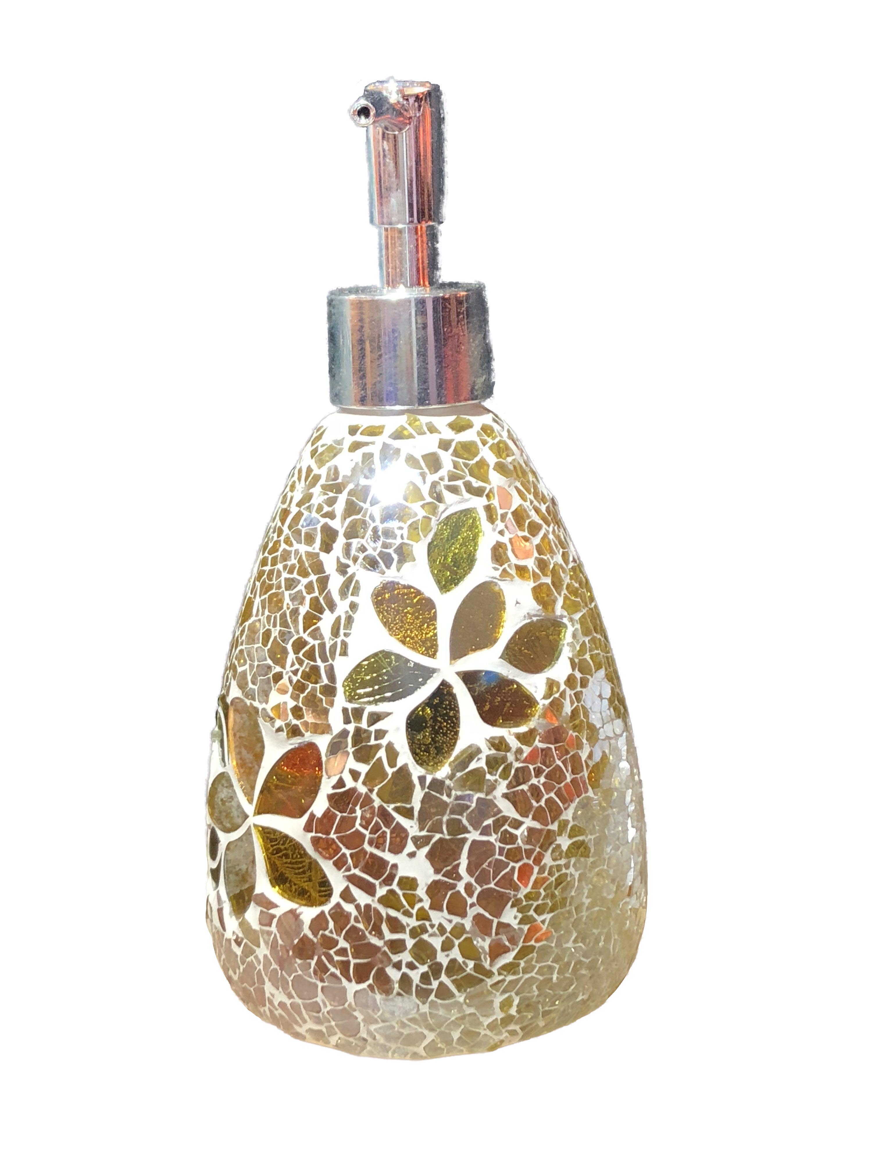 Frangipani Glass Mosaic Soap Pump Dispenser