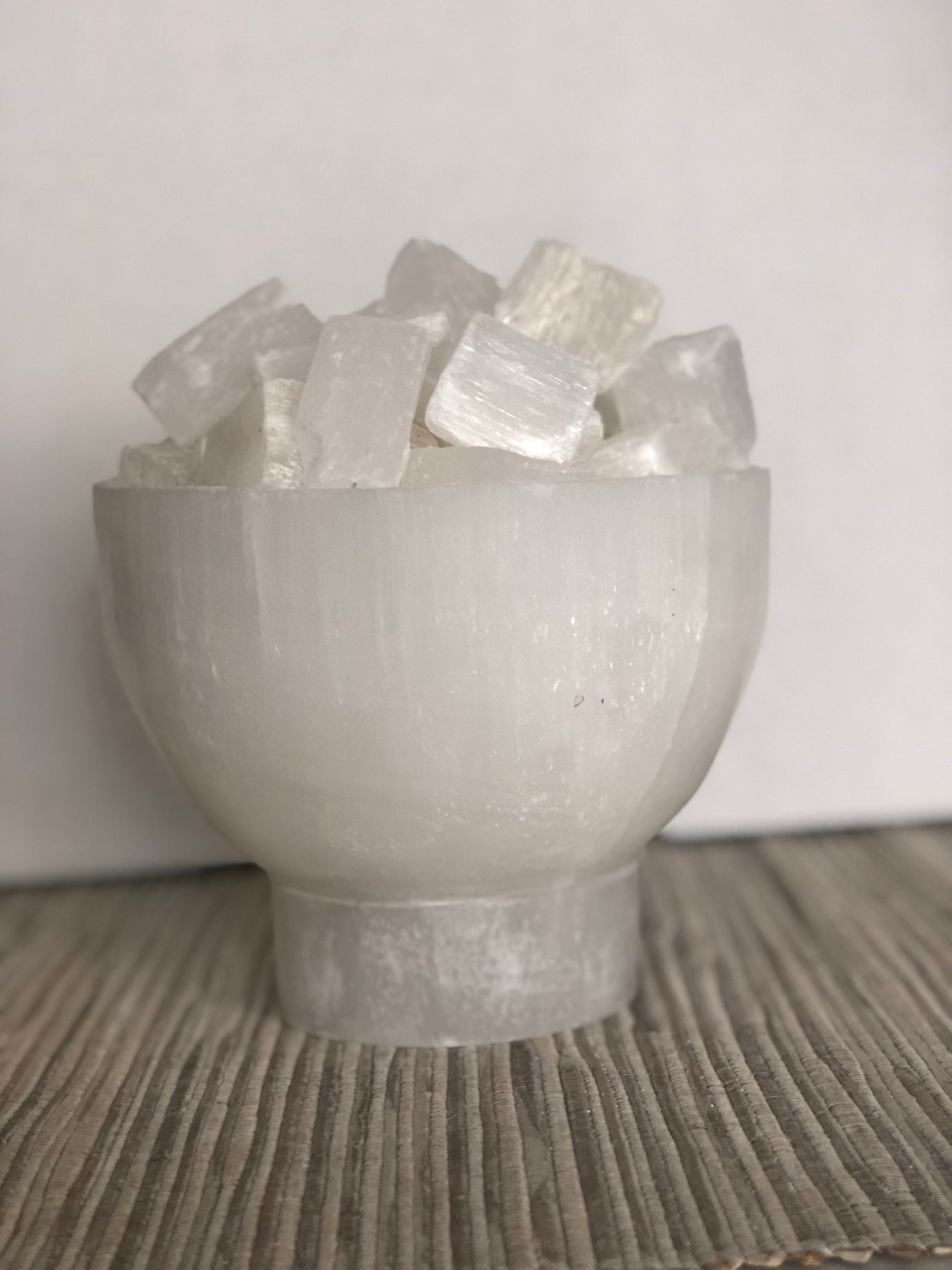 Selenite Firebowl Lamp Chunks Rocks Natural Raw Crystal