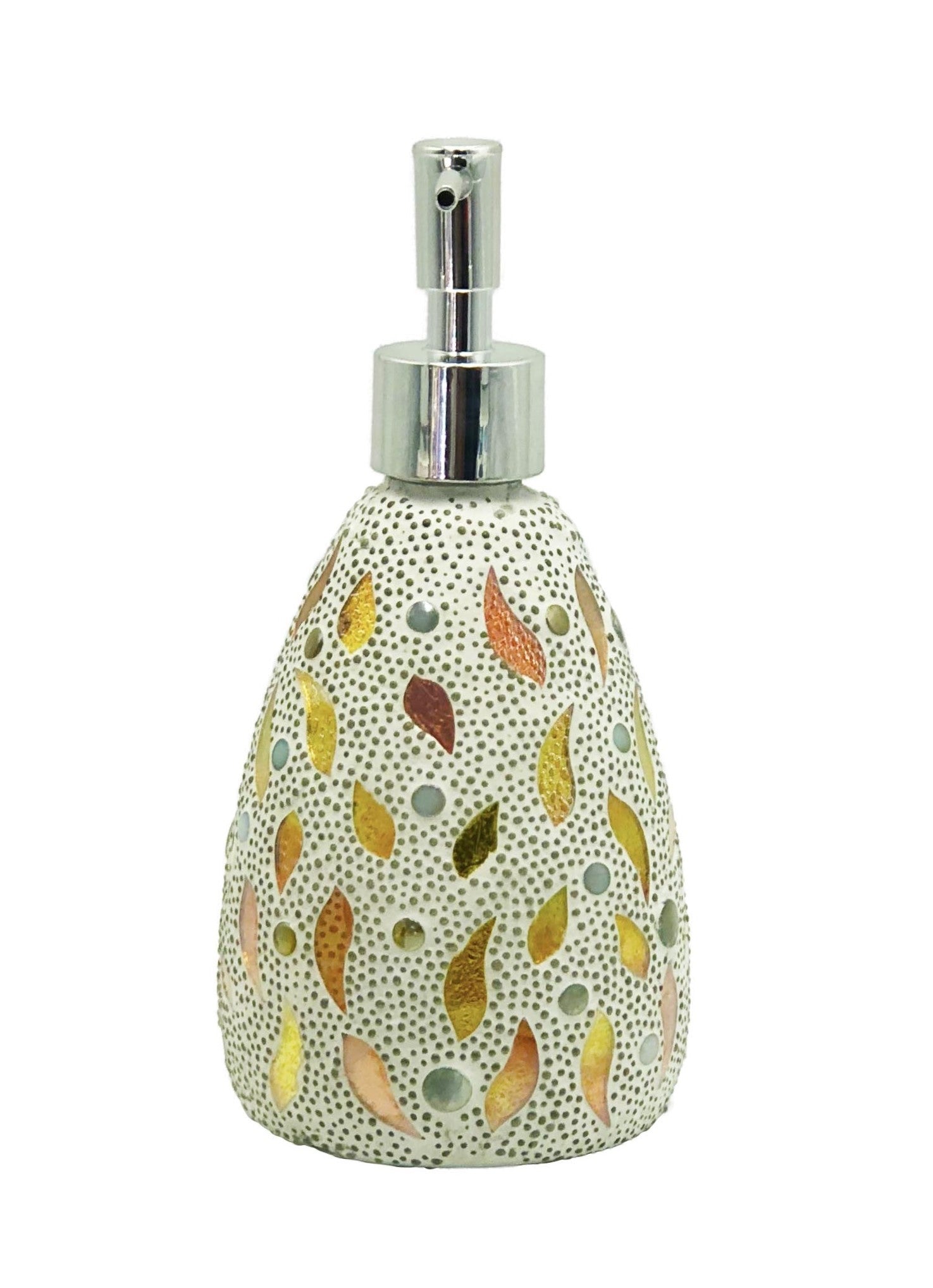 Gold Leaf Glass Mosaic Soap Pump Dispenser