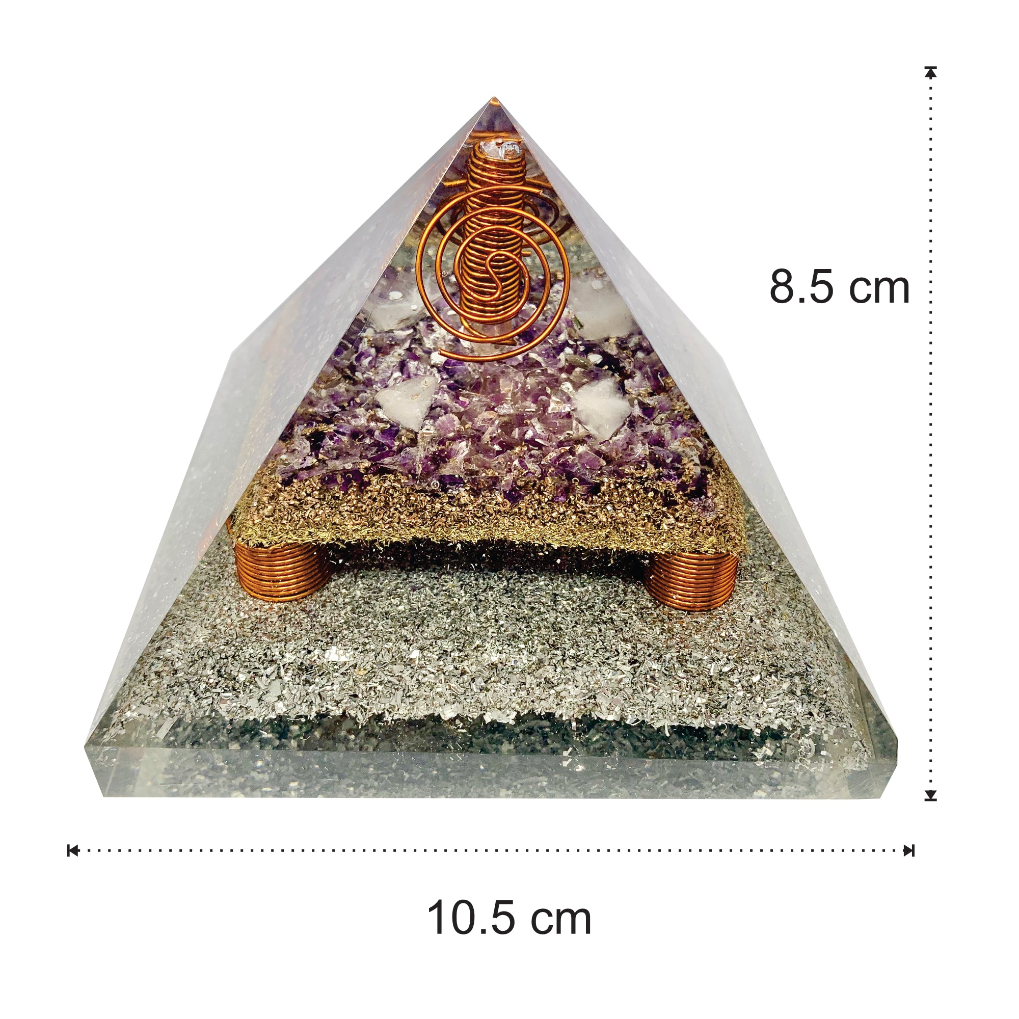 Amethyst Orgonite Clear Quartz Point Generator Pyramid