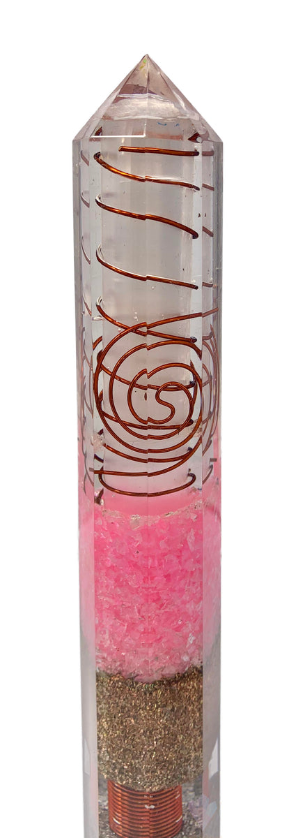 Rose Quartz Orgonite Obelisk Generator – Crystal Wonderland