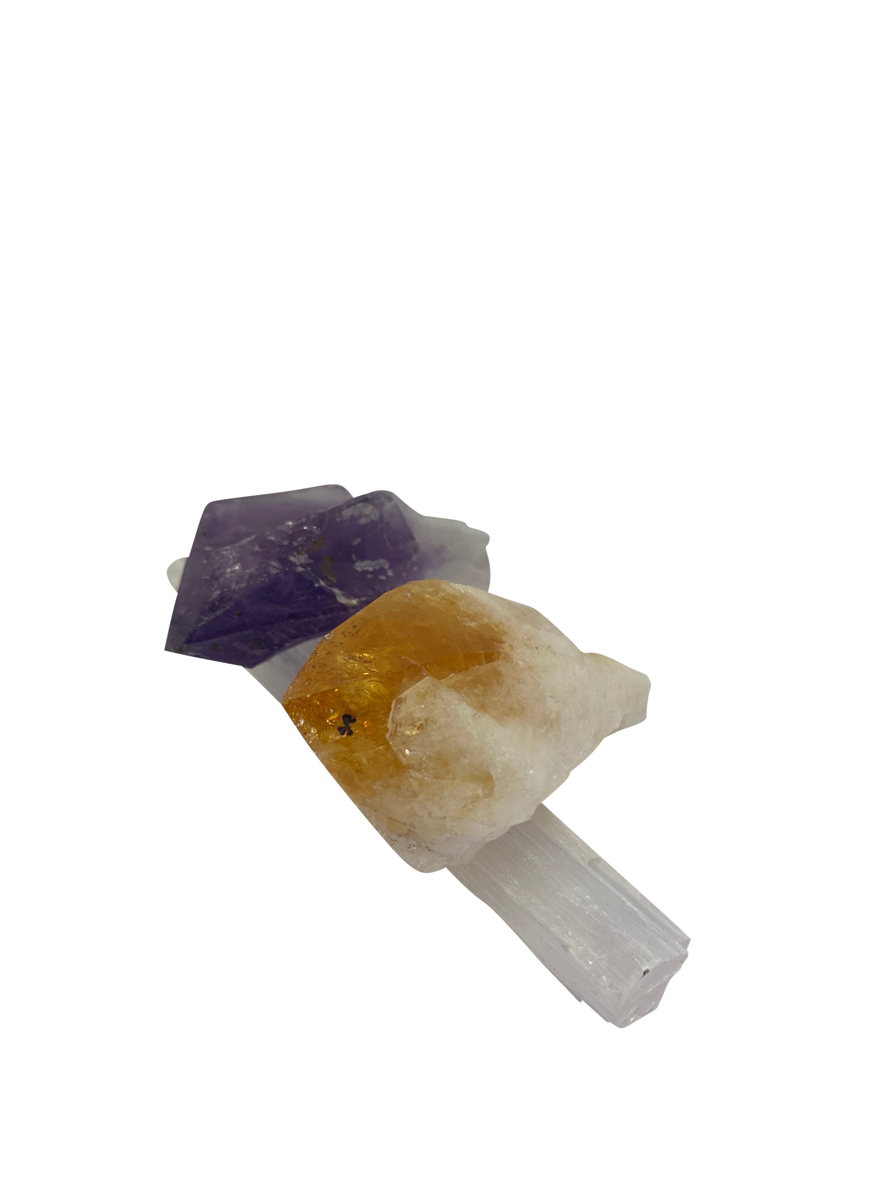 Amethyst & Citrine Points with Selenite Wand Gift Set