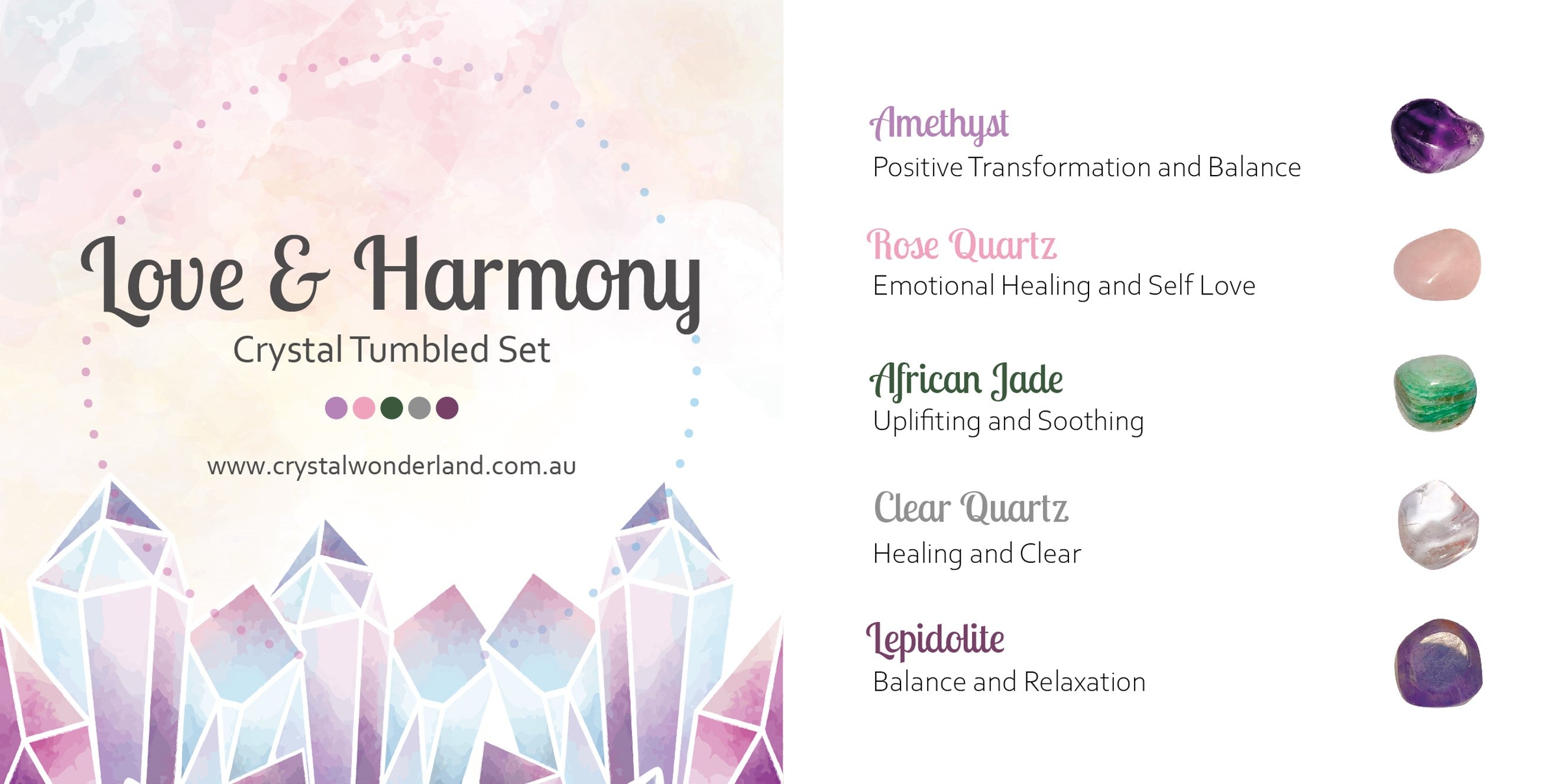 Love & Harmony Crystal Tumbled Gift Set