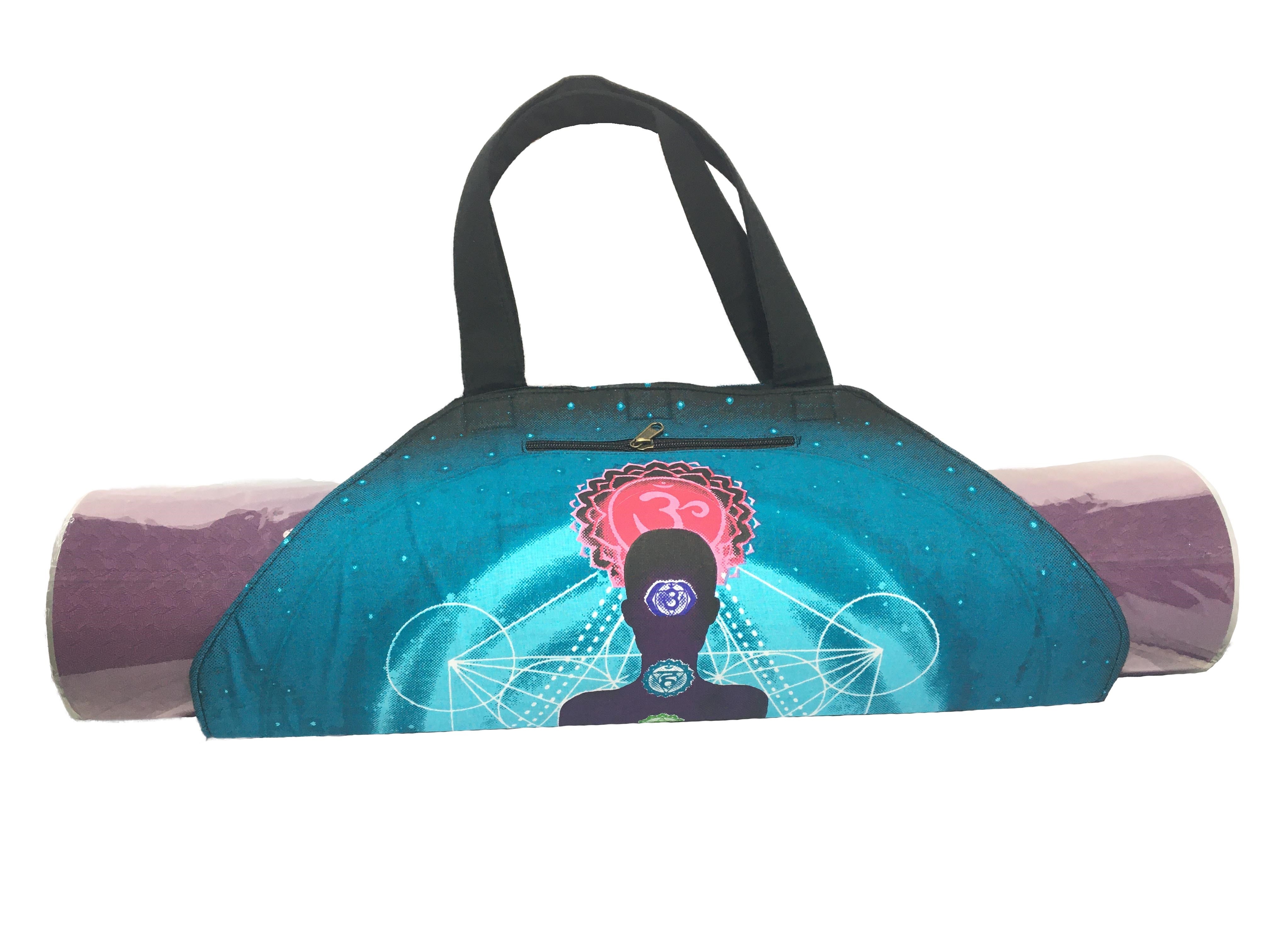 Yoga Shoulder Bag Mat Carrrier Chakra Meditation Turquoise