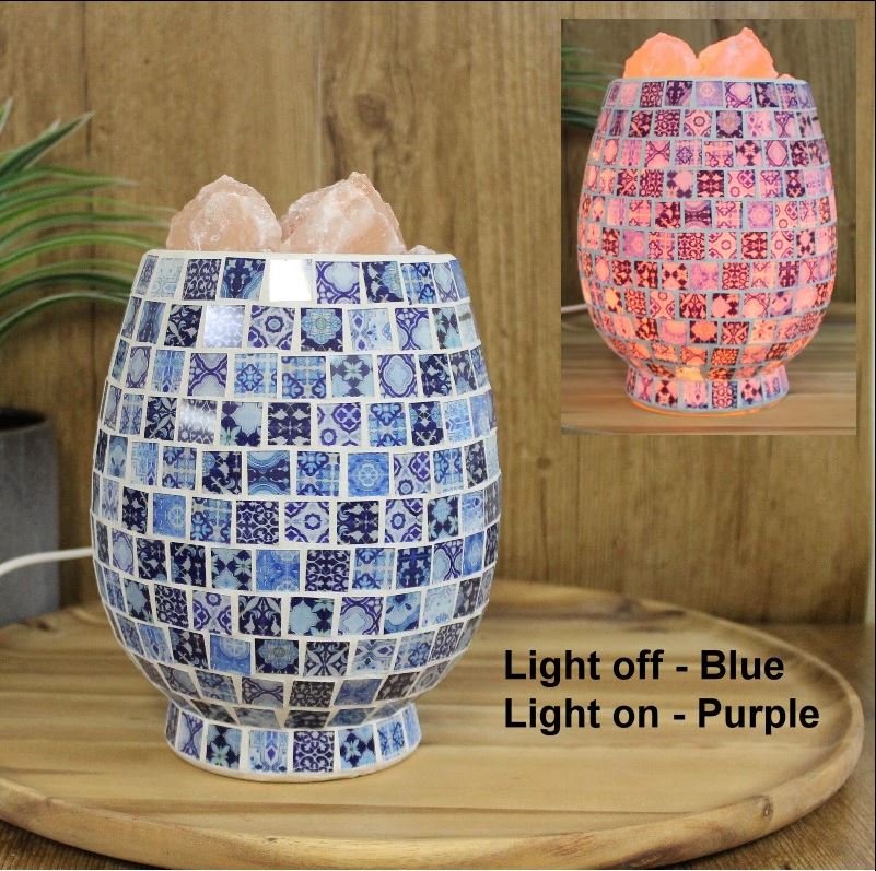 Large Porcelain Mosaic Vase Bowl Himalayan Salt Lamp Natural