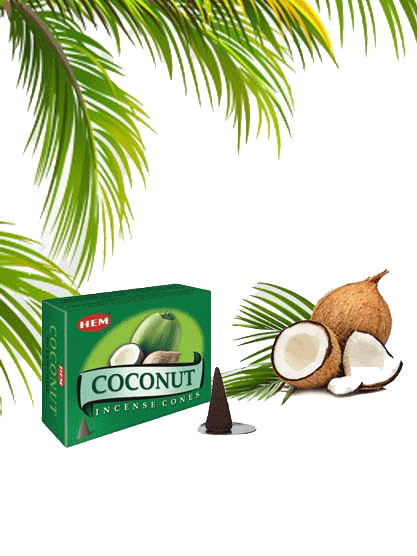 120x Hem Coconut Incense Cones