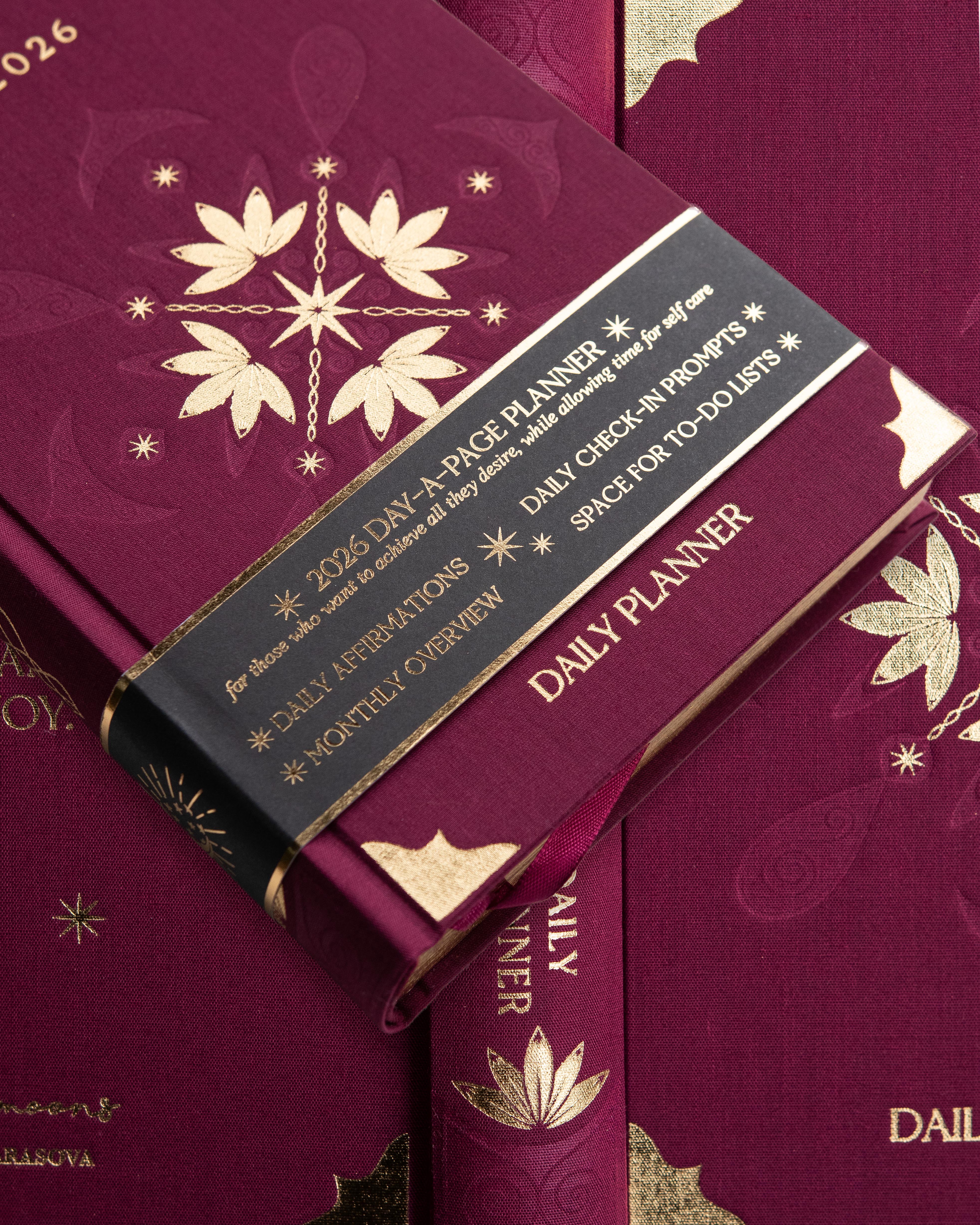 Dreamy Moons 2026 Daily Planner Rich Burgundy