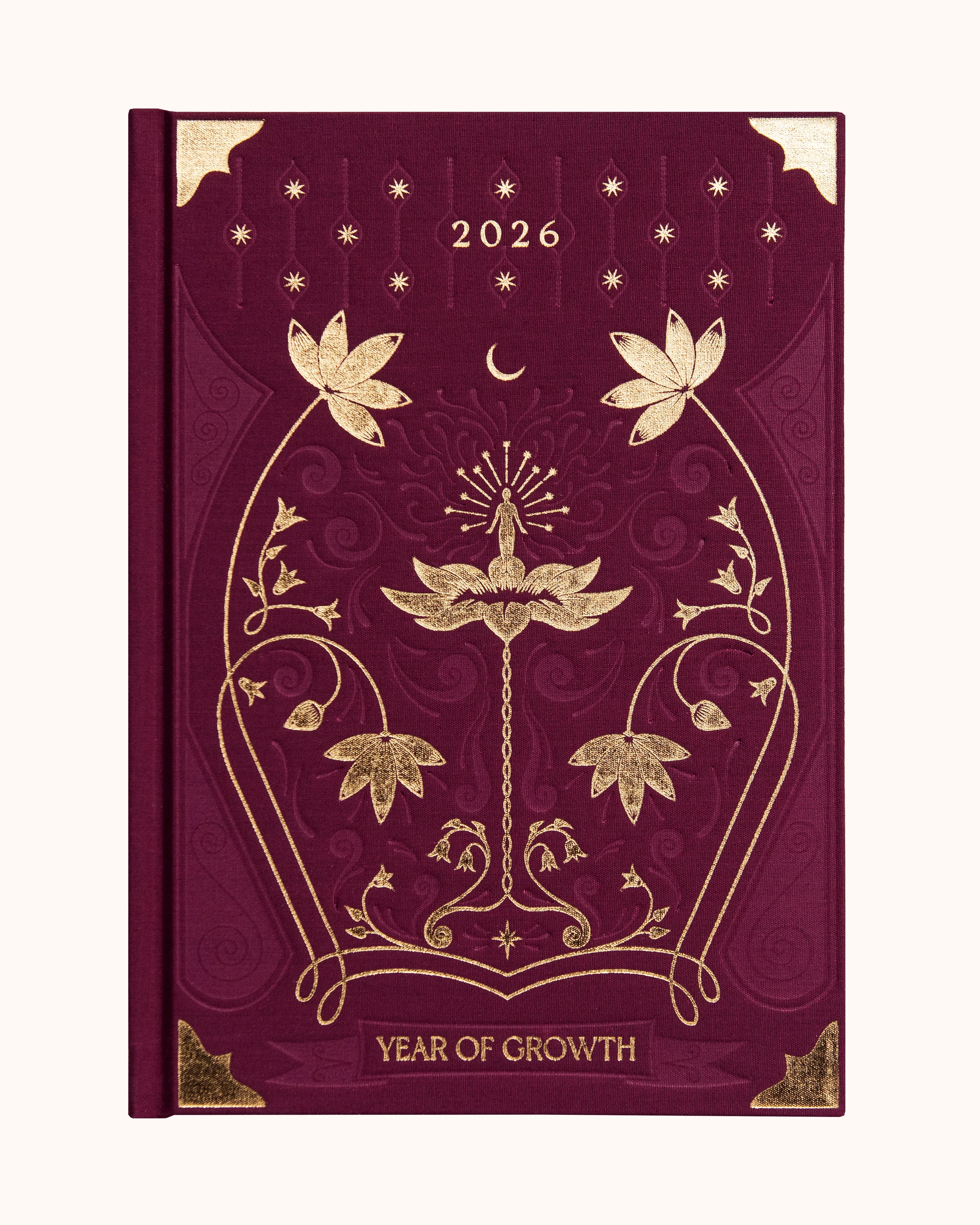 Dreamy Moons 2026 Year of Growth Planner Book VINTAGE ROSE