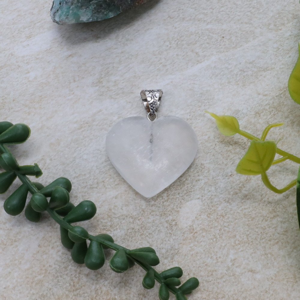 Heart Selenite Pendant 3cm