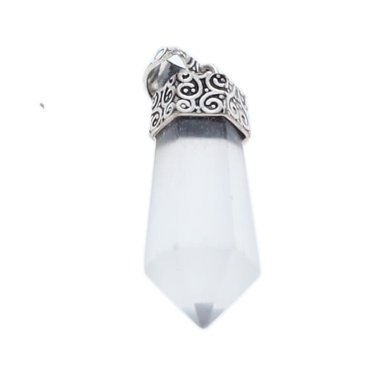 Selenite Faceted Point with cap 40mm