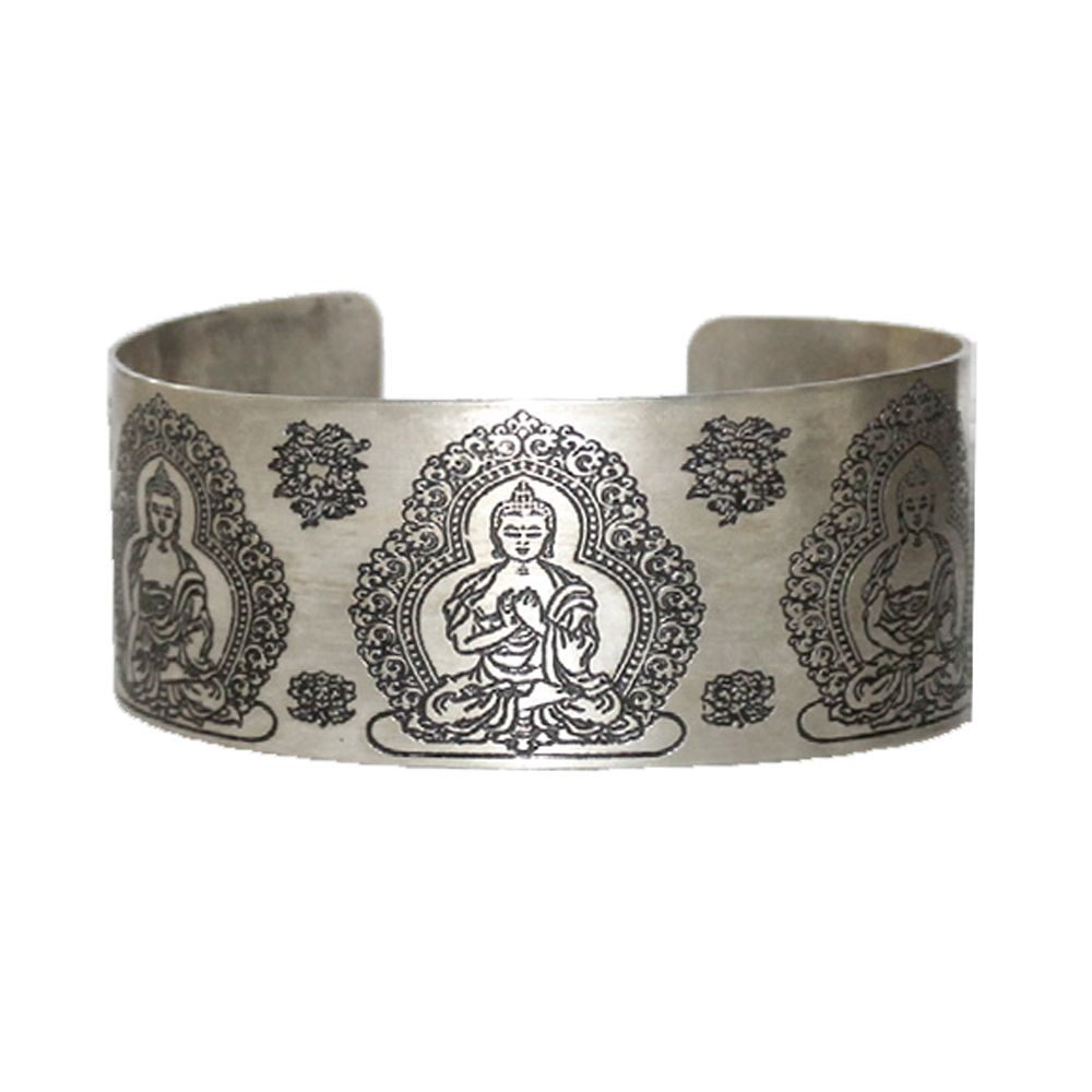 Buddha Brass White Metal Bracelet