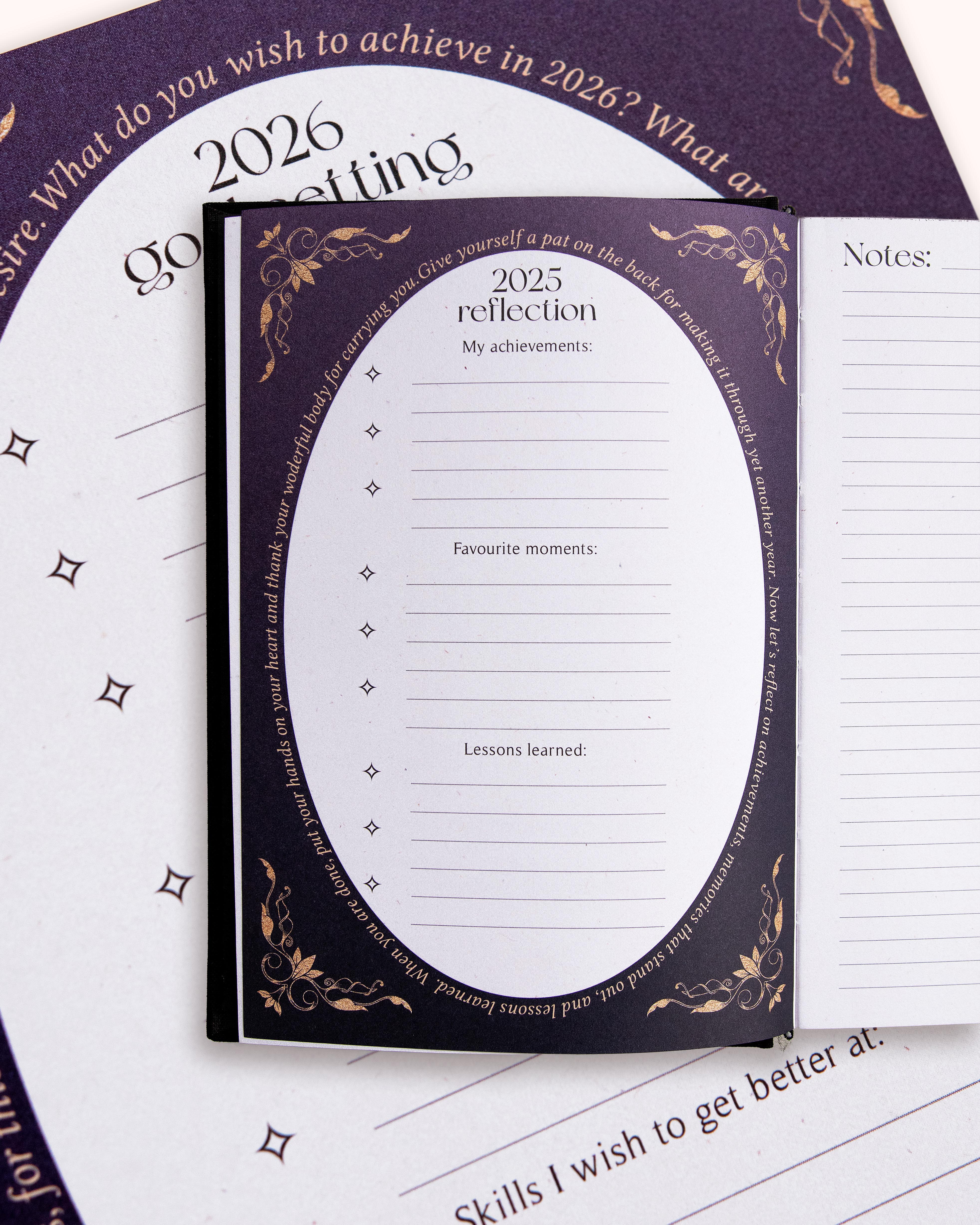 Dreamy Moons 2026 Daily Planner Onyx Black