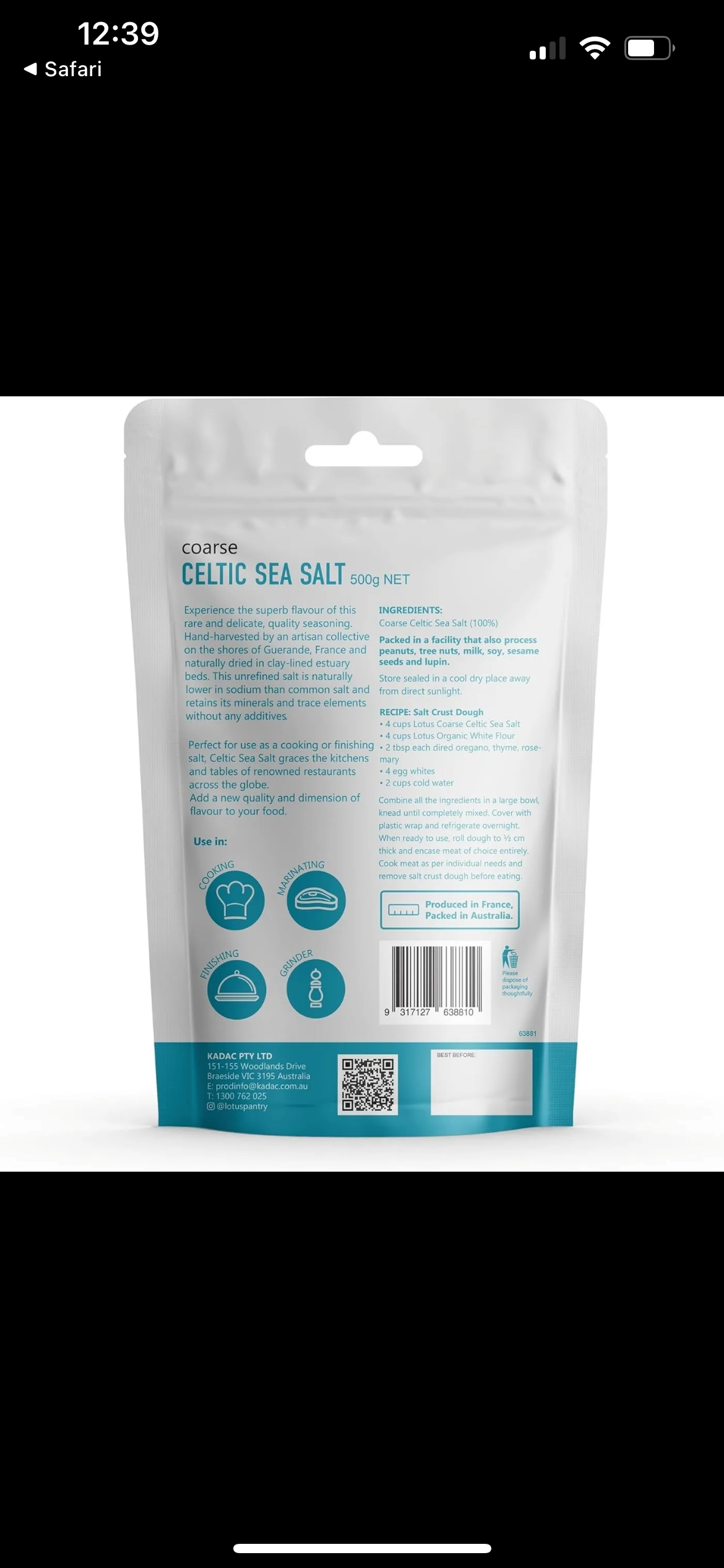 Lotus Sea Salt Celtic Fine 500g