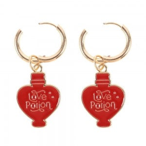 Gold Tone Love Potion Enamel And Stainless Steel Earrings