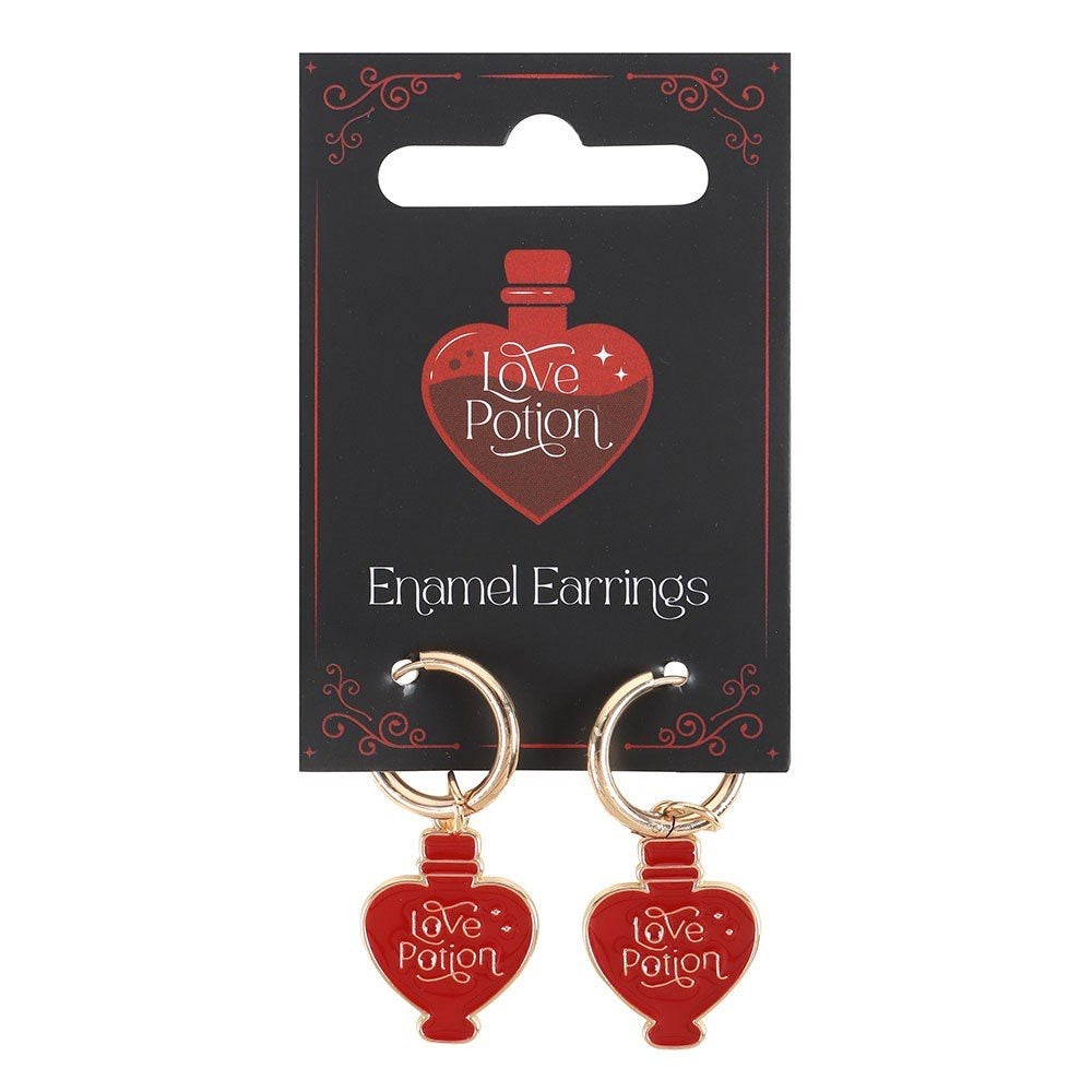 Gold Tone Love Potion Enamel And Stainless Steel Earrings