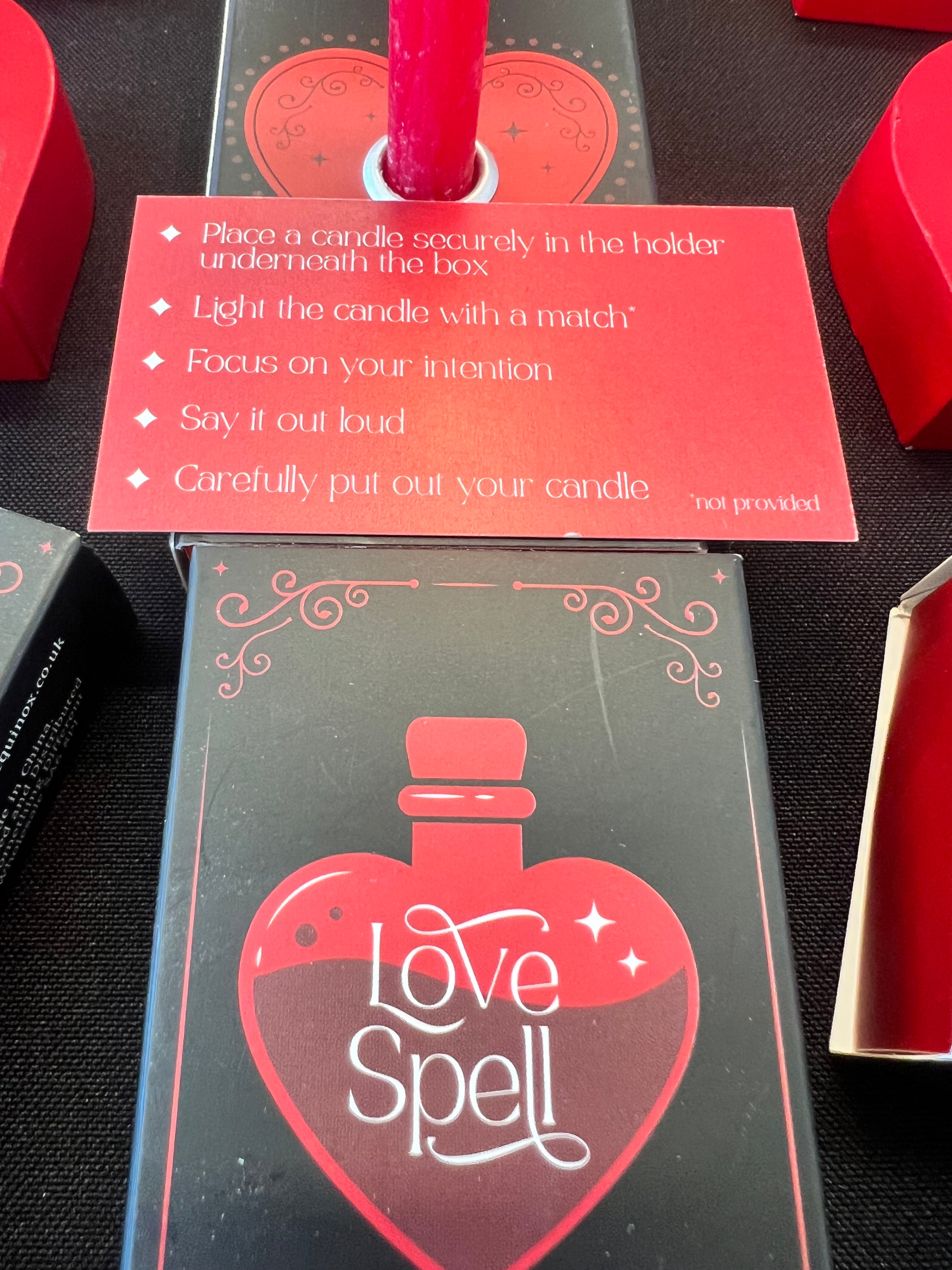 Set Of 3 Unscented Love Spell Candles In A Box