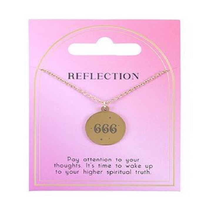 Angel Number 666 Reflection Pendant Necklace
