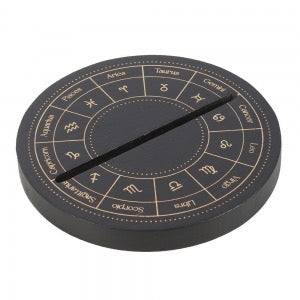 Black Zodiac Wheel Wooden Tarot Card Stand