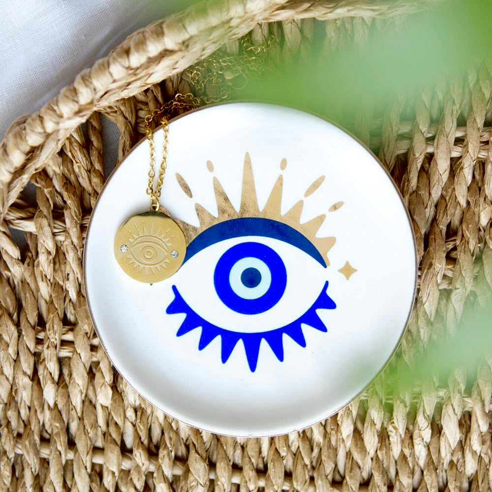 All Seeing Eye Necklace & Dish Gift Set