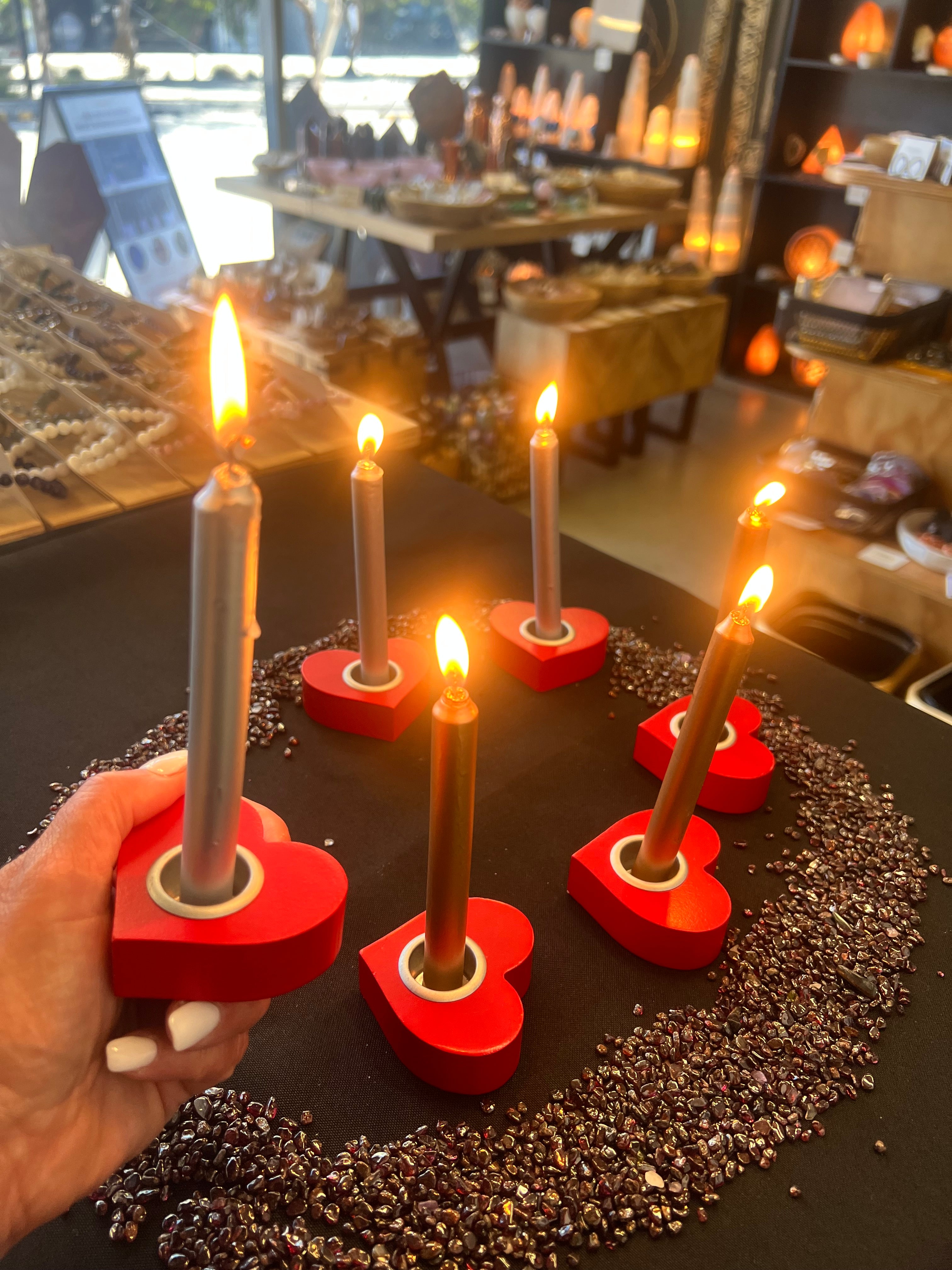MDF Heart Tea light Candle Holder