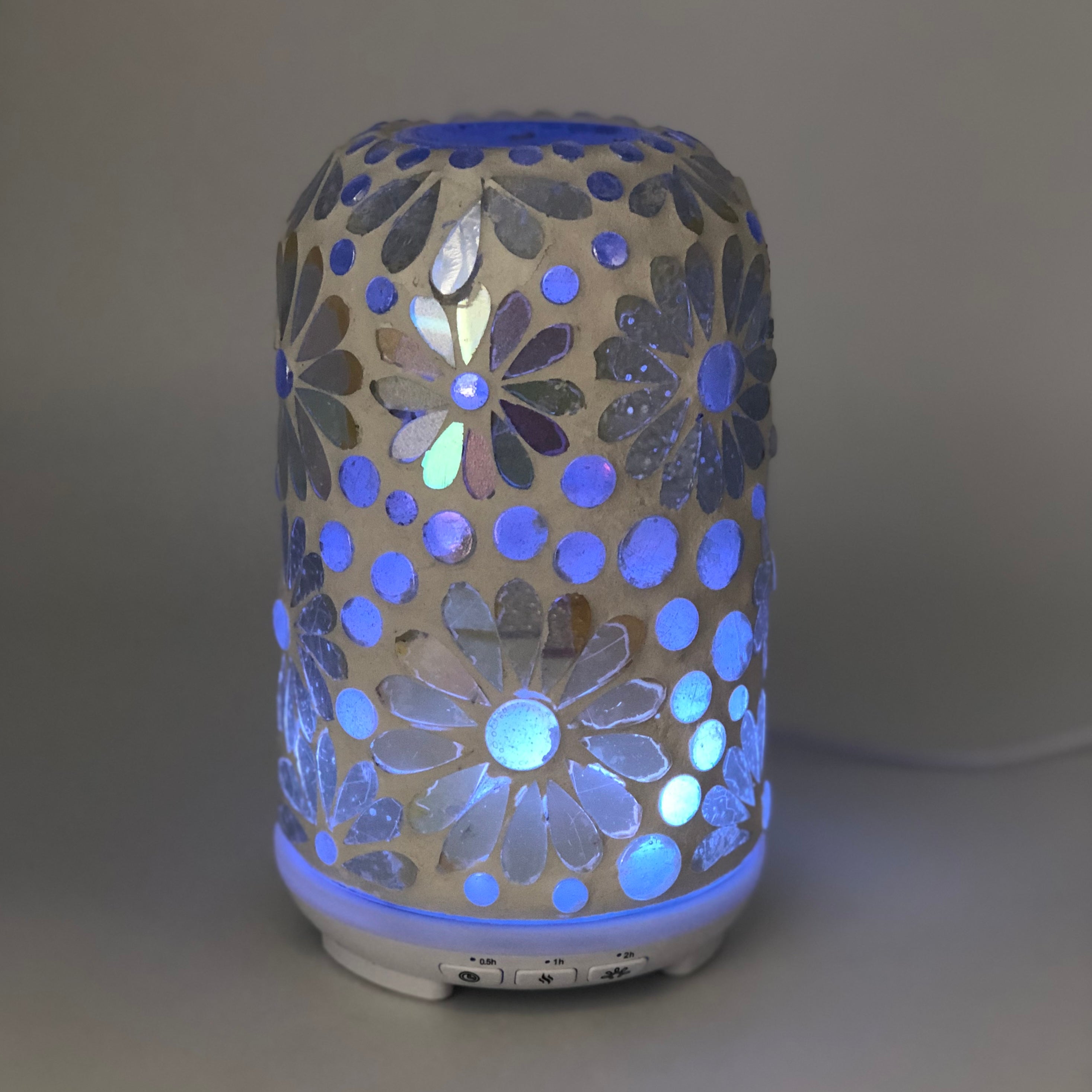 White Flower Glass Mosaic Diffuser Small