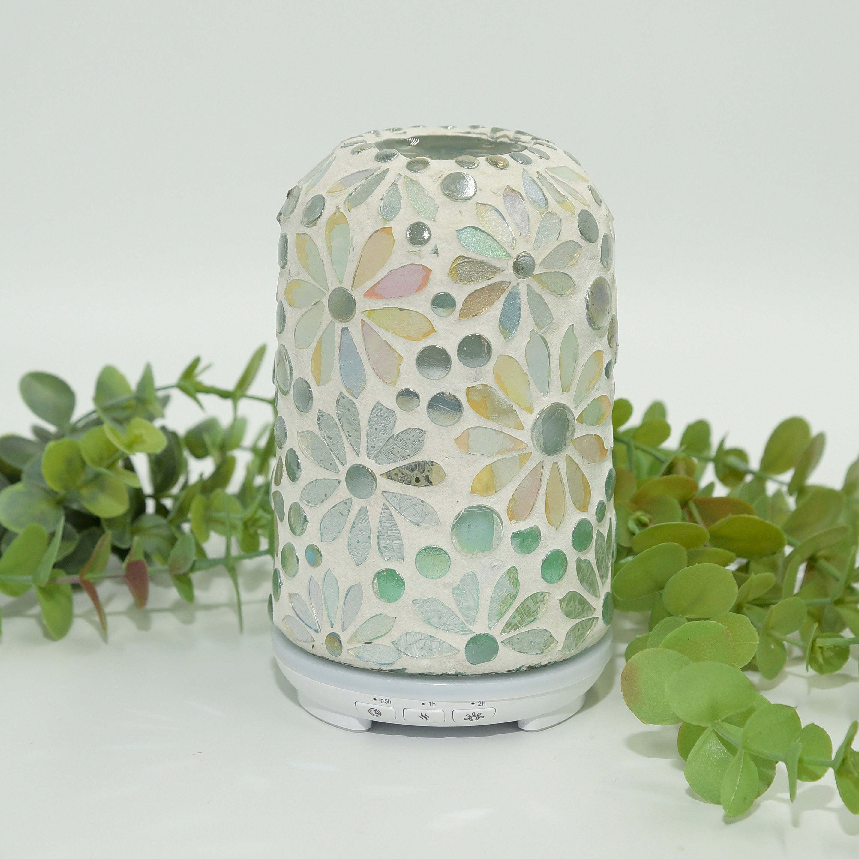 White Flower Glass Mosaic Diffuser Small