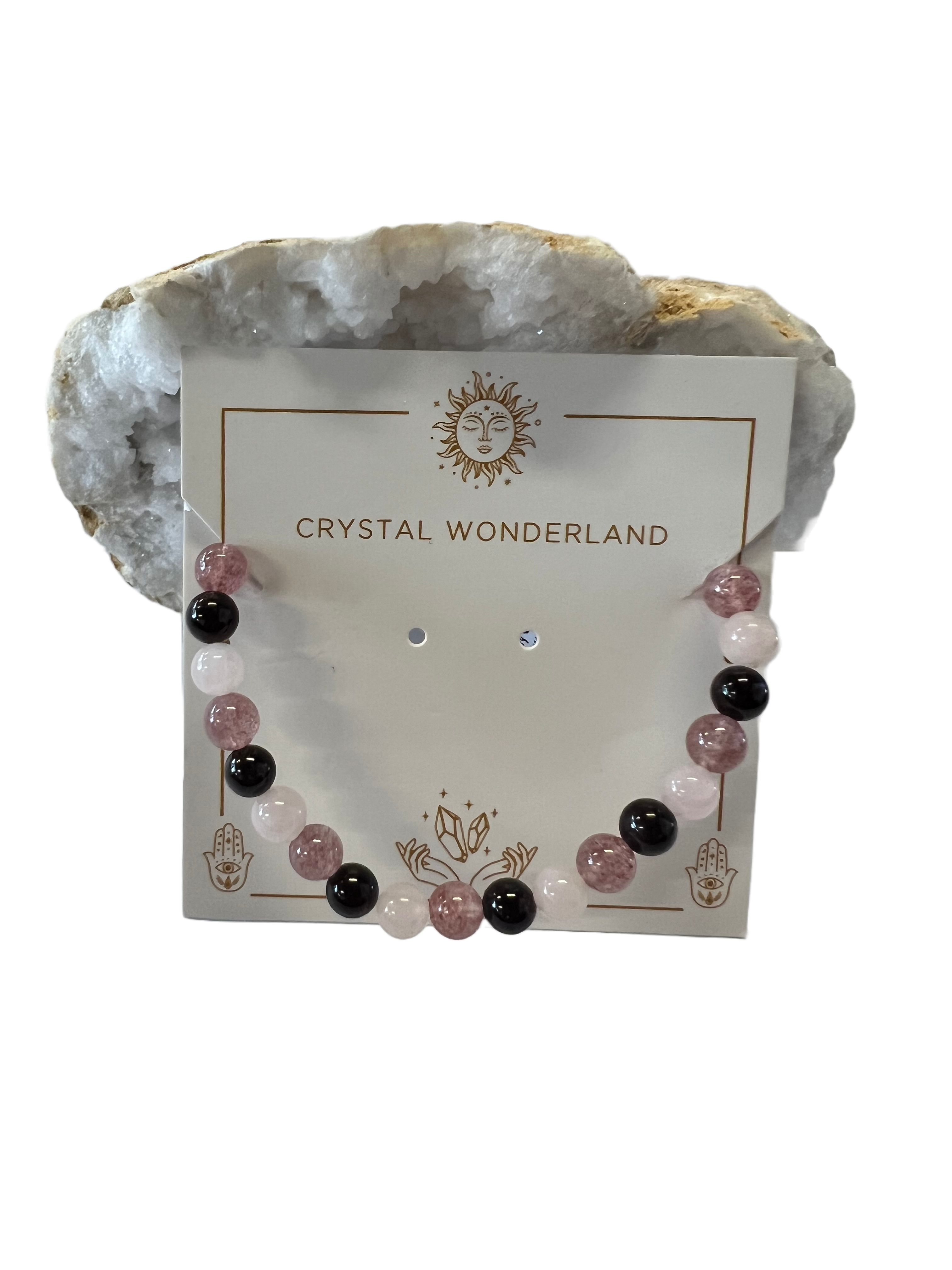 Amethyst Rose Quartz Garnet Beads Bracelet 6mm