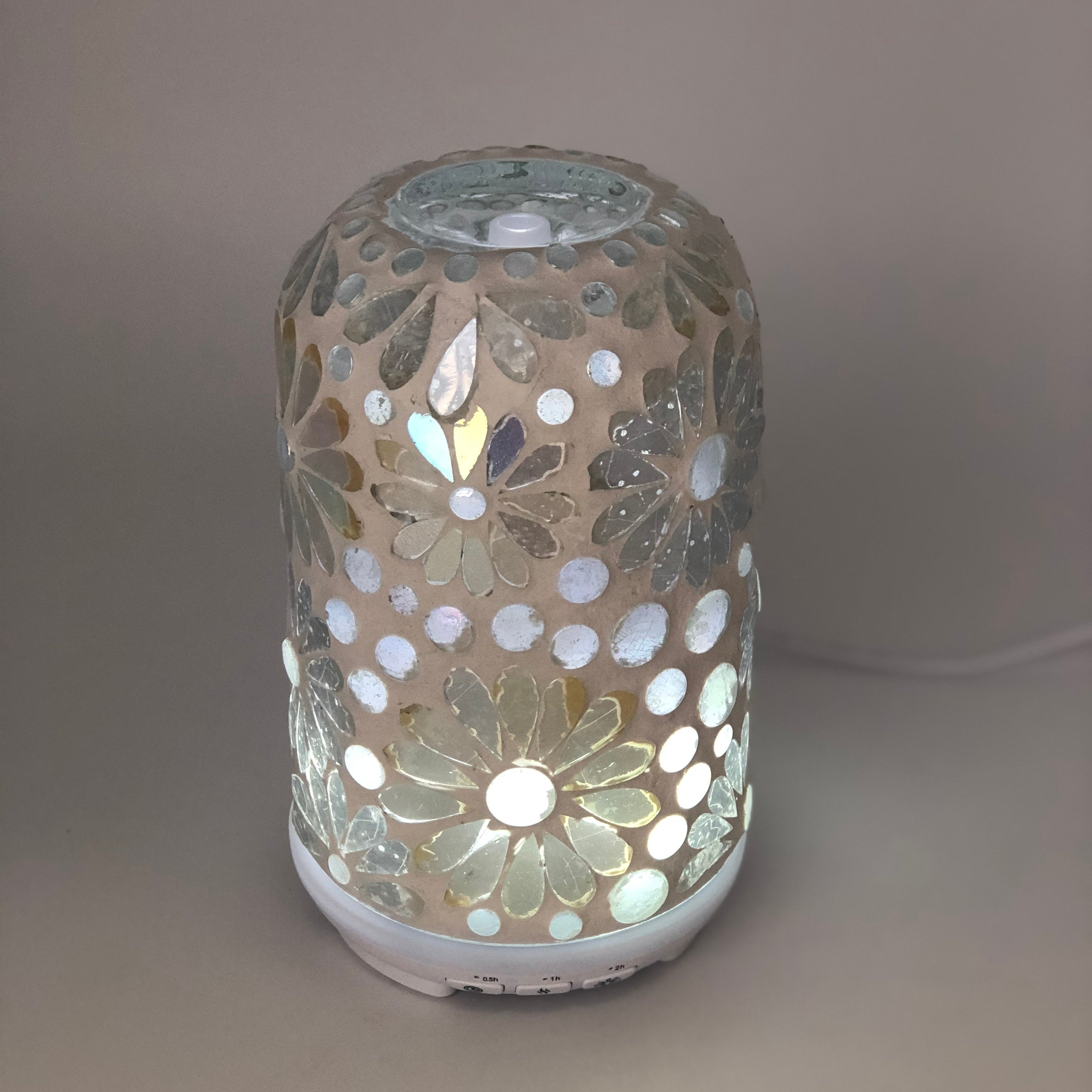 White Flower Glass Mosaic Diffuser Small
