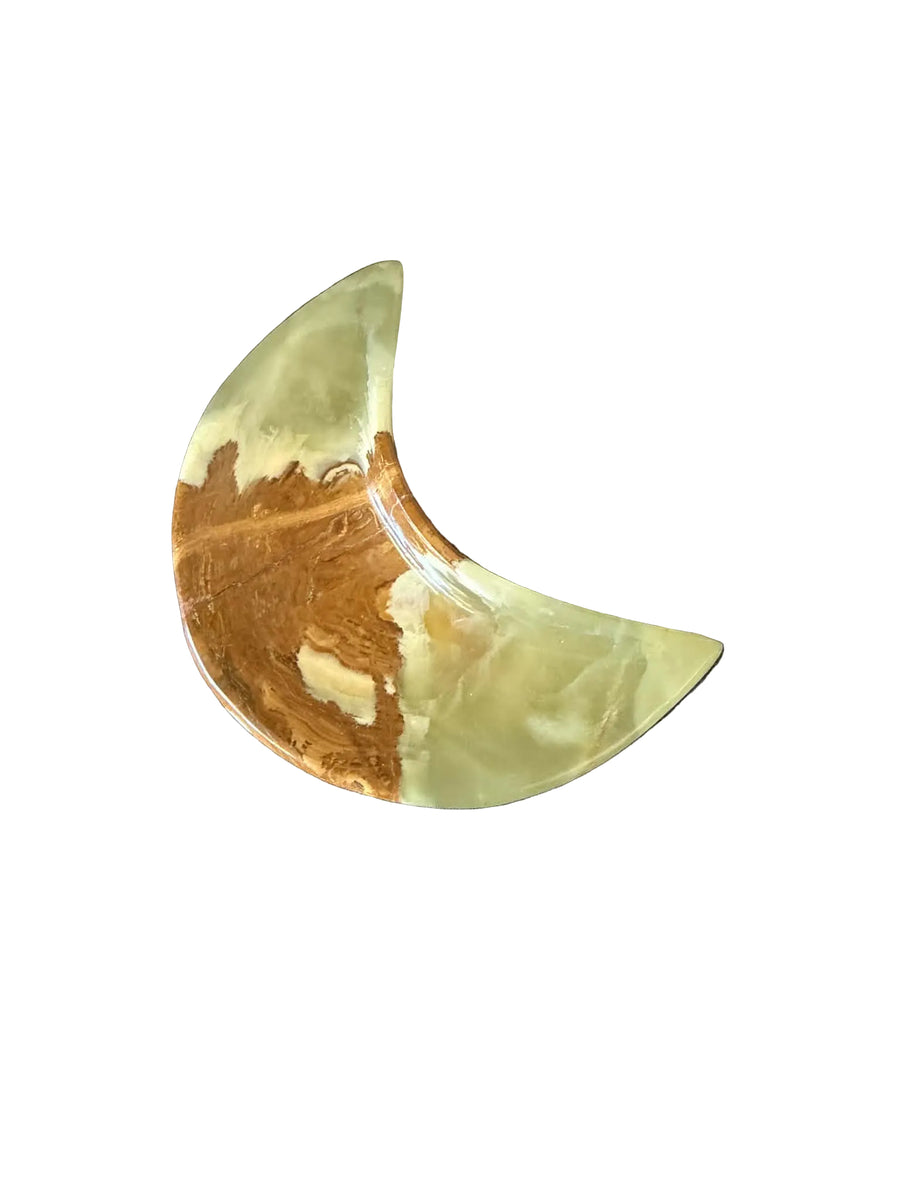 Banded Onyx Moon Plate Small – Crystal Wonderland