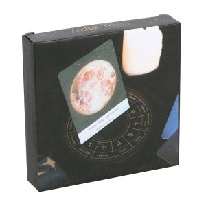 Black Zodiac Wheel Wooden Tarot Card Stand