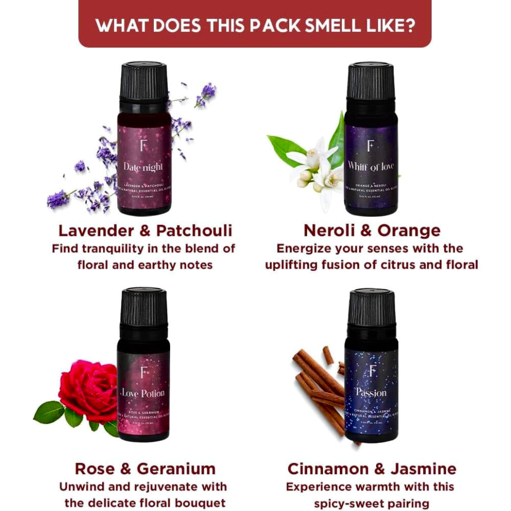 Sensual 10ml Pure Natural Essential Oil (Pack of 4)