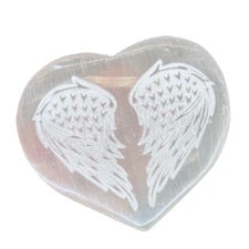 Selenite Heart Angel Wings Large