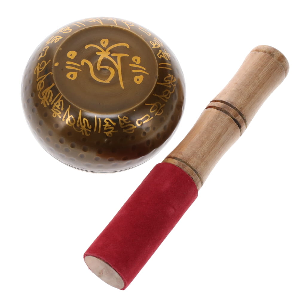 Buddha Brass 9.5cm Sanskrit Mantra Symbols Singing Bowl