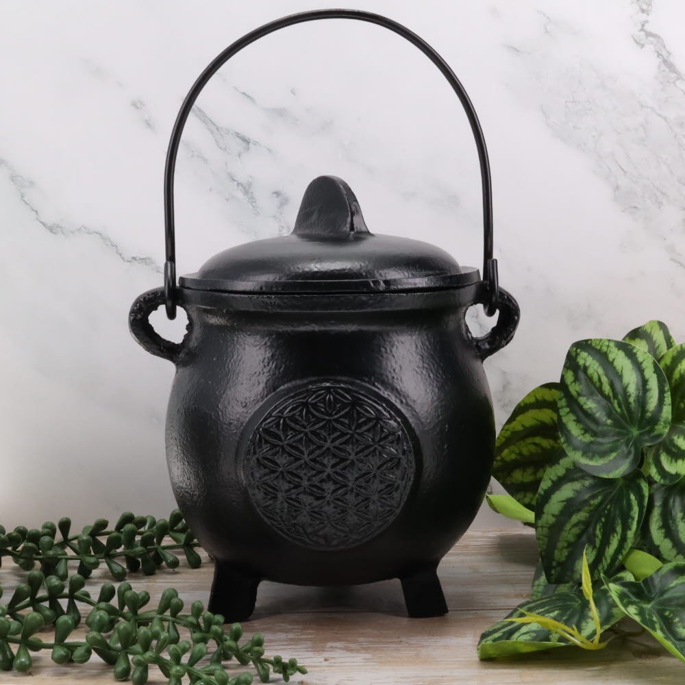 Cast Iron Cauldron Flower of Life 13x19cm