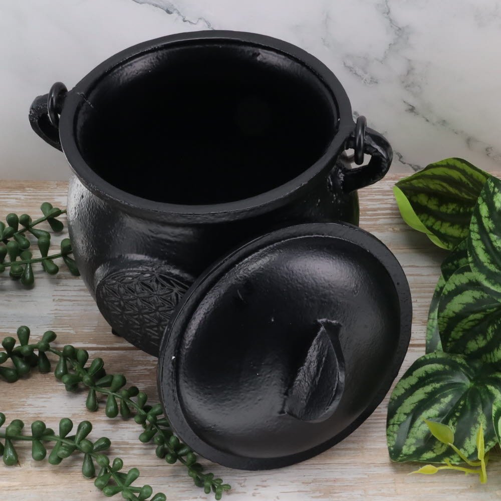 Cast Iron Cauldron Flower of Life 13x19cm