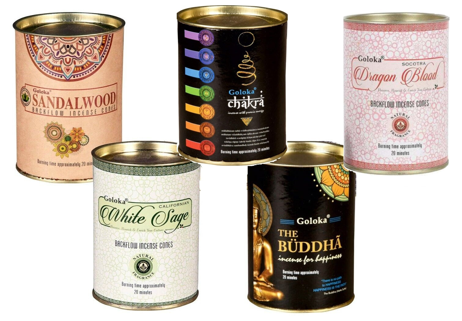 Mix 120 Backflow Incense Cones Goloka