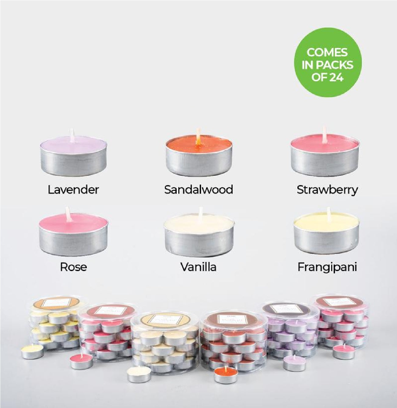 24pce Tealight Candles - Vanilla Scented
