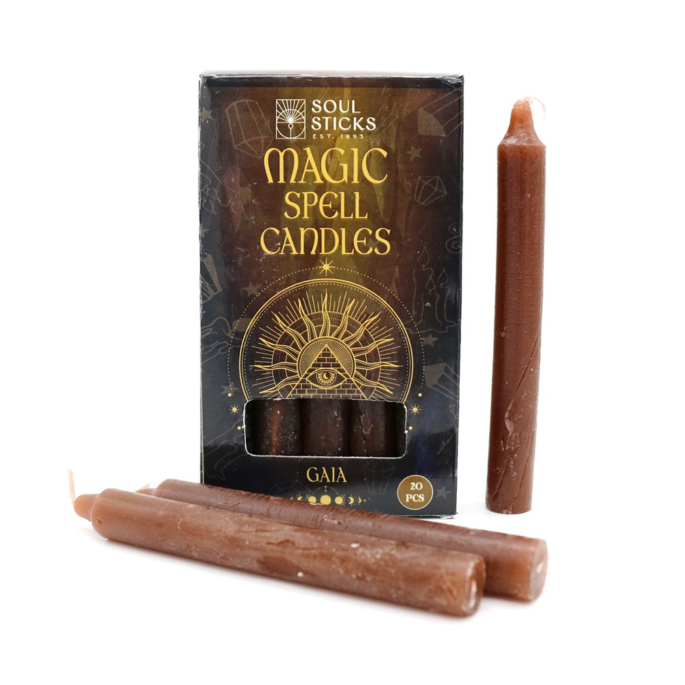 Candle Magic Spell GAIA Candles Rituals - Brown