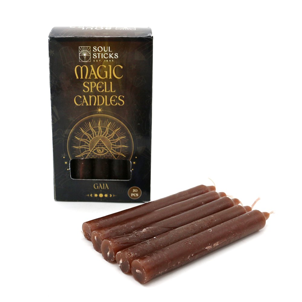 Candle Magic Spell GAIA Candles Rituals - Brown