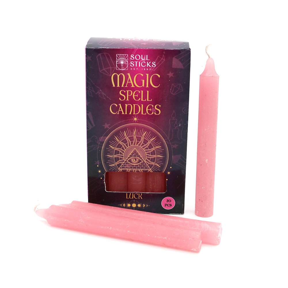 Candle Magic Spell LUCK Candles Rituals - Pink