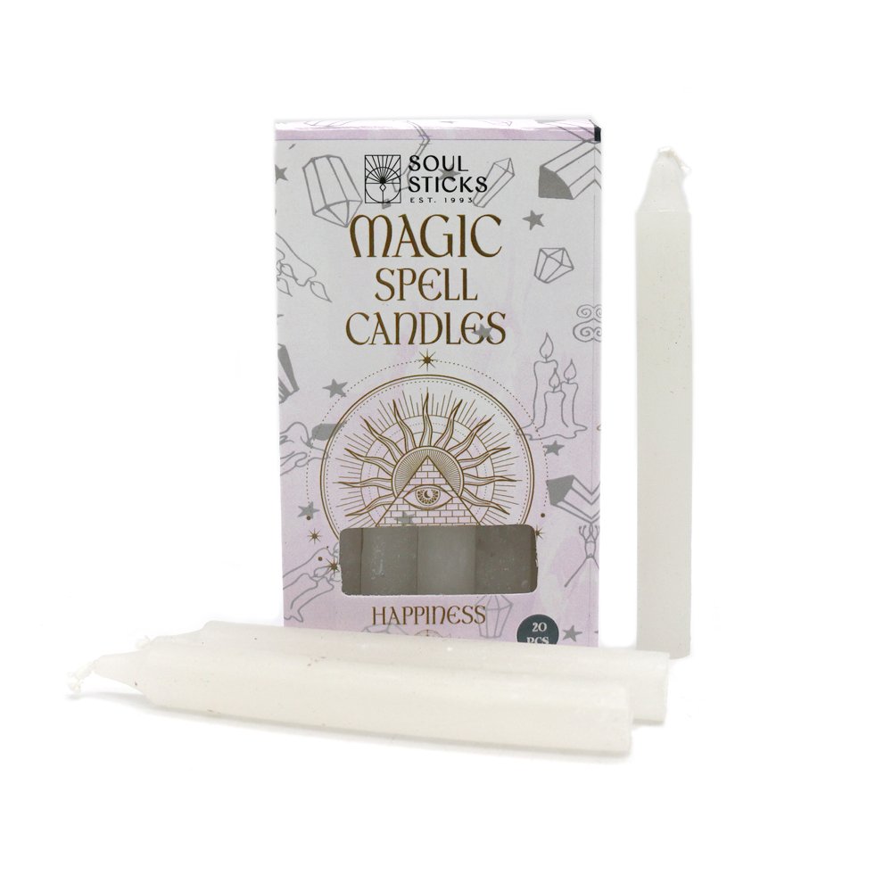 Candle Magic Spell HAPINNESS Candles Rituals - White