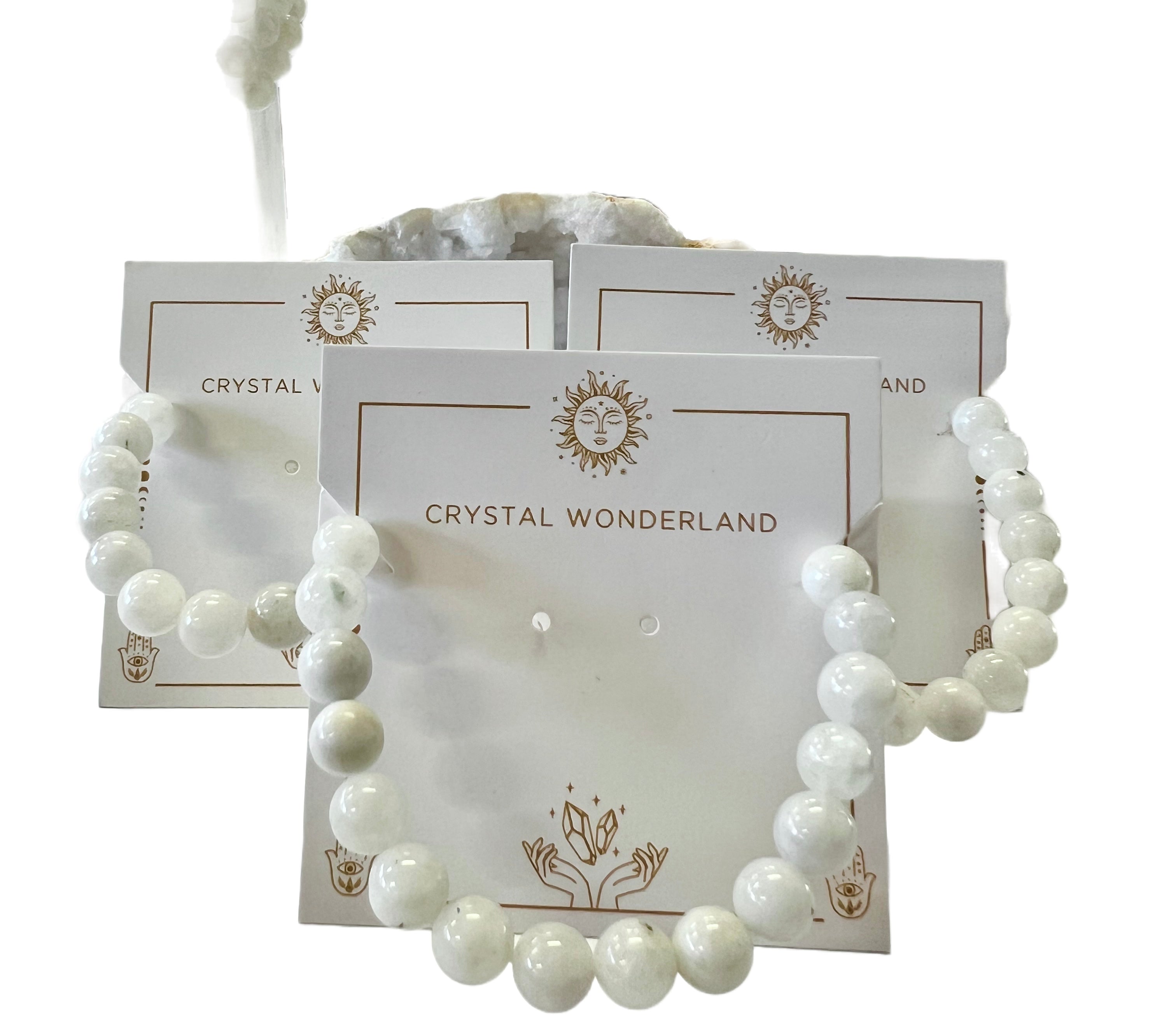 Moonstone Crystal Beads Bracelet 8mm