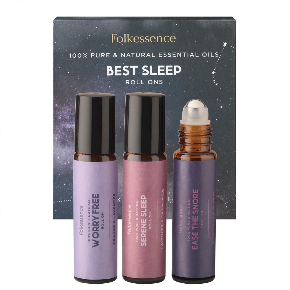 Set of 3 Folkessence Best Sleep Gift Pack Roll-On