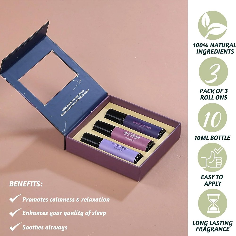 Set of 3 Folkessence Best Sleep Gift Pack Roll-On