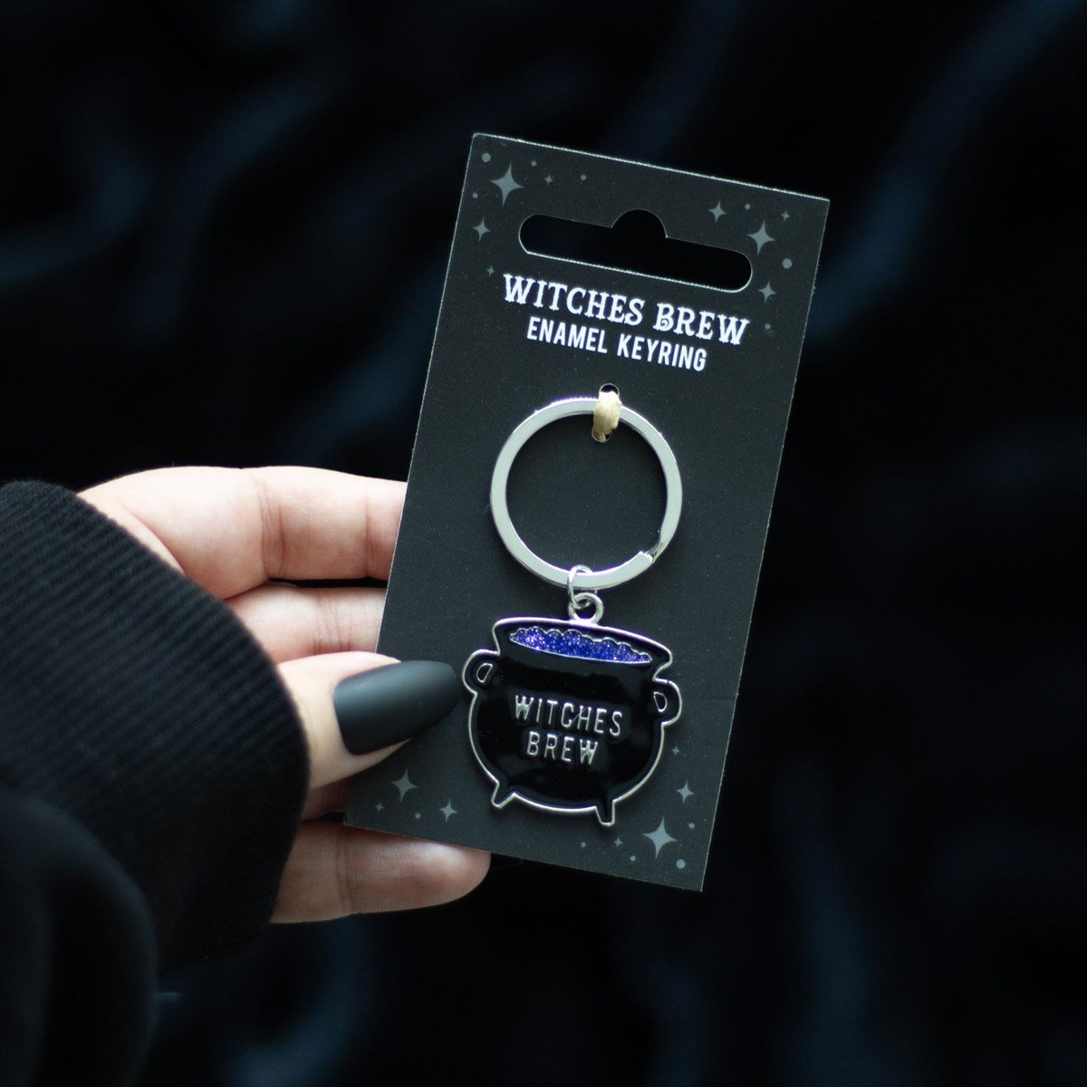 Witches Brew Cauldron Metal Keyring