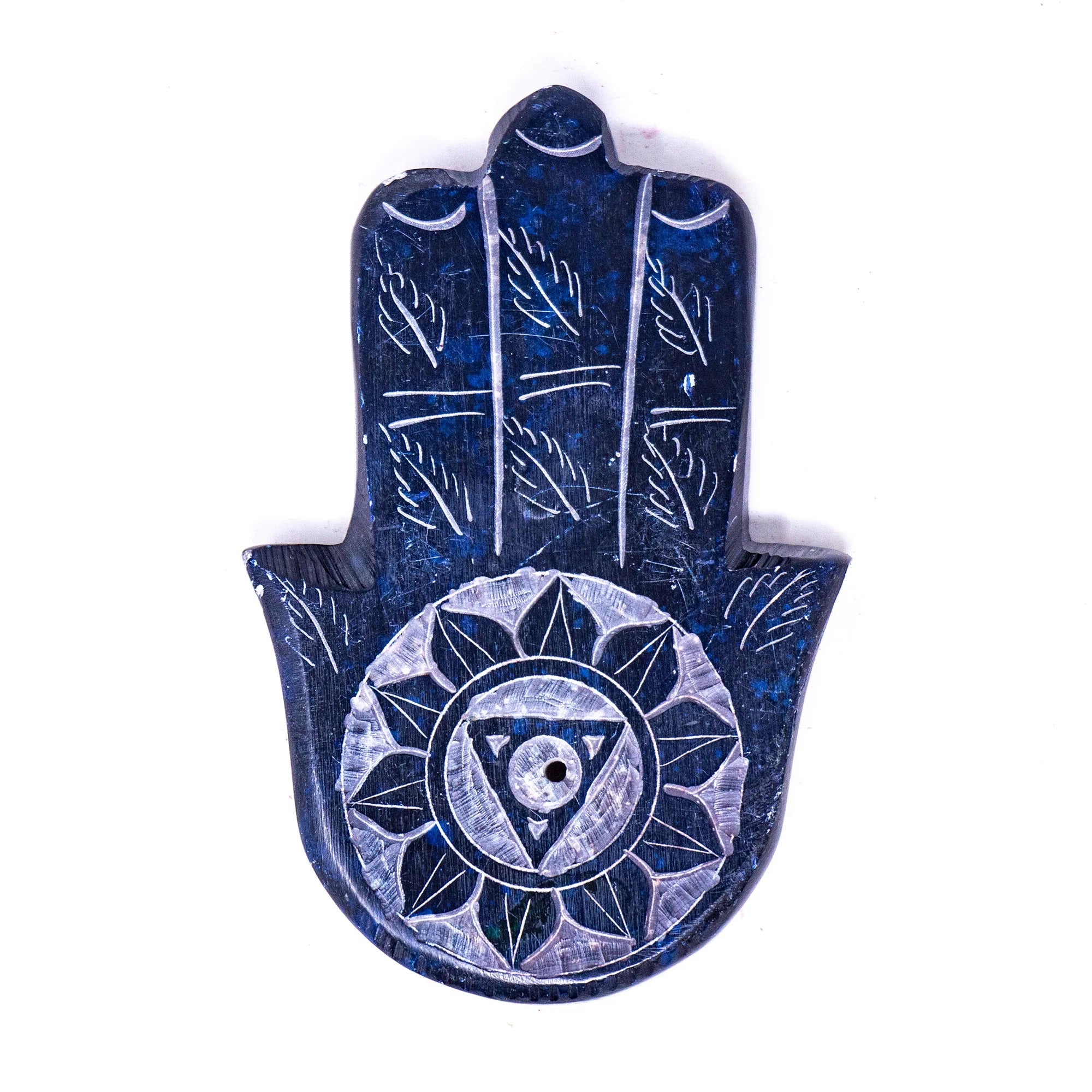 Soapstone Chakra Hamsa Incense Stick Burner Holder Set of 7 pieces