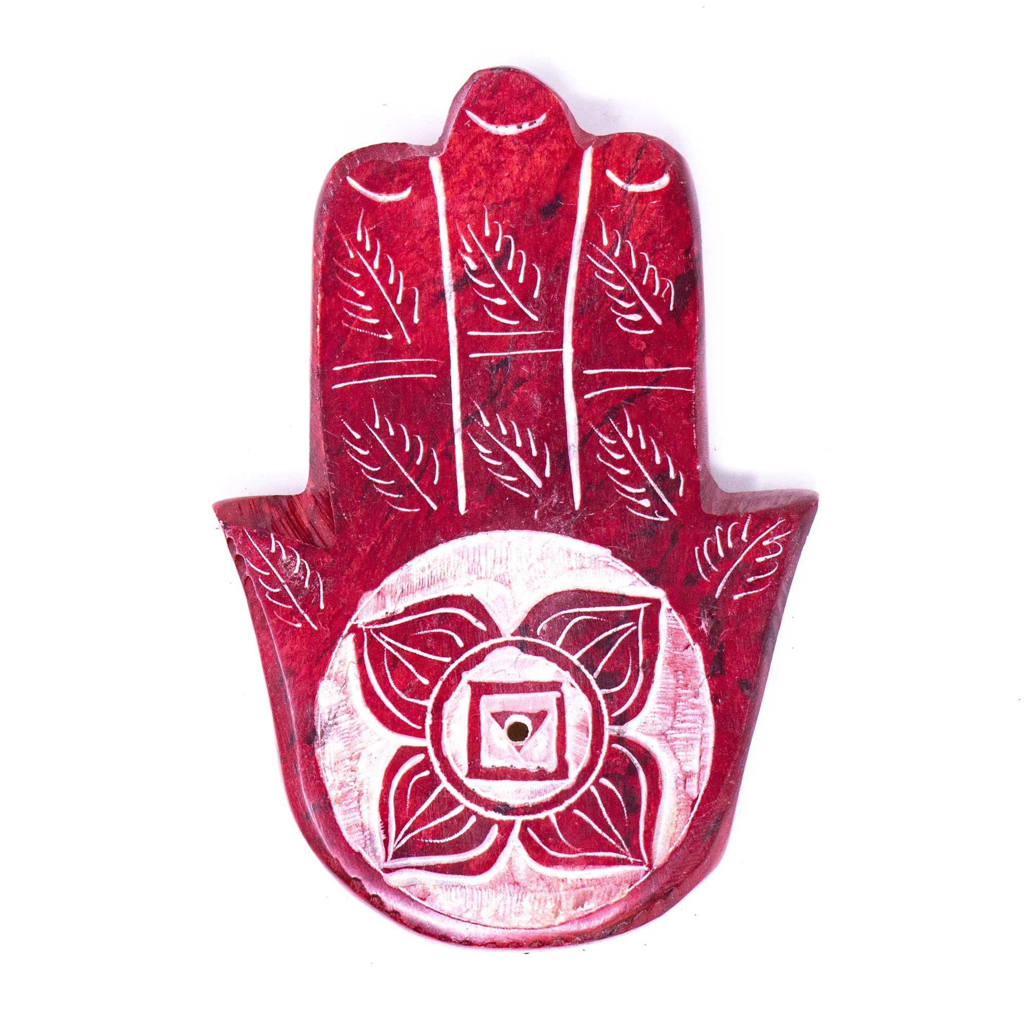 Soapstone Chakra Hamsa Incense Stick Burner Holder Set of 7 pieces