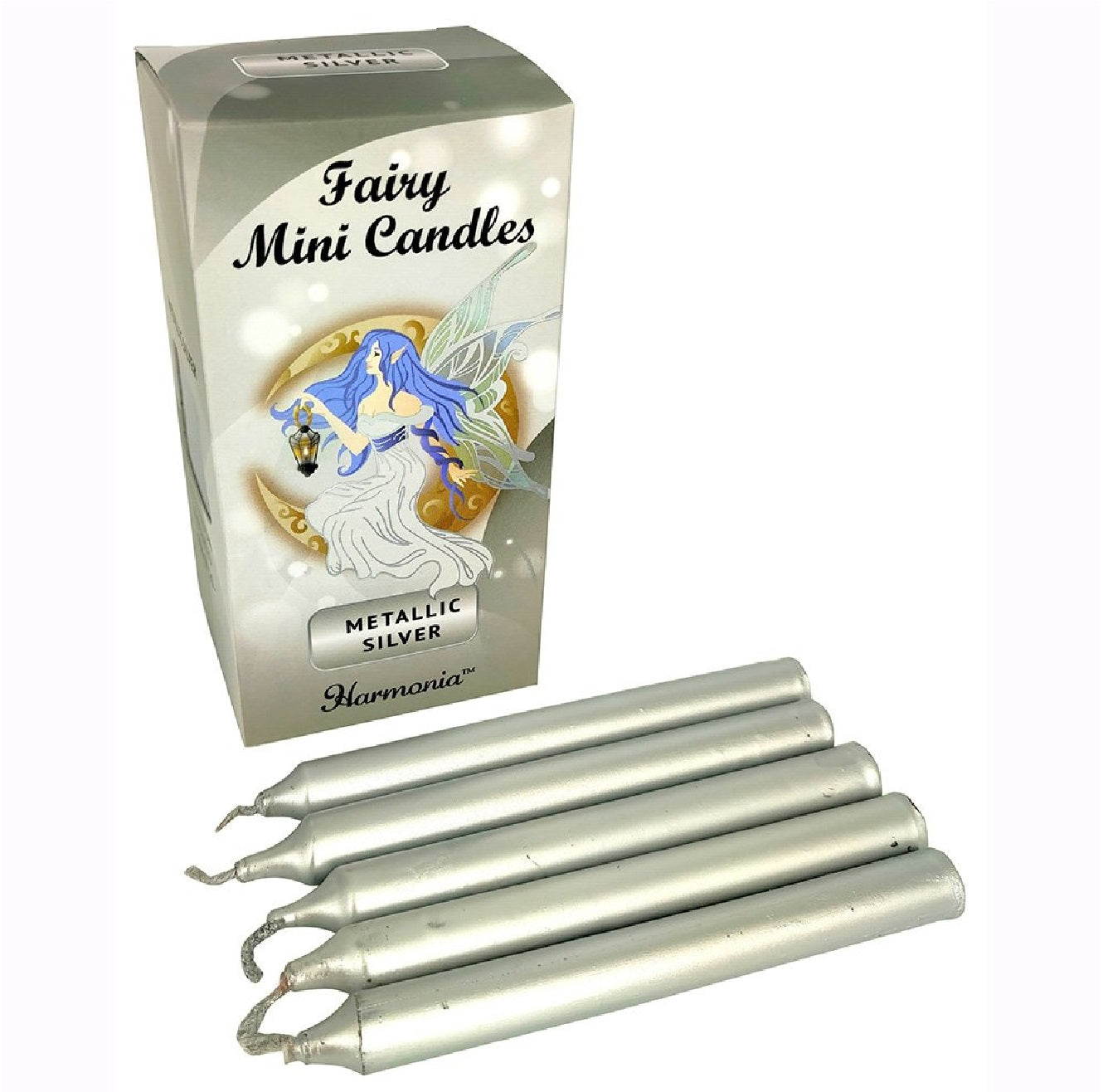 Fairy Mini Candles Metallic Silver