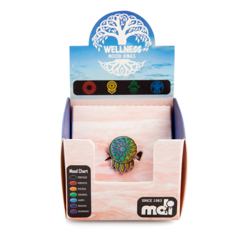 4x Wellness Mood Ring Dreamcatcher Hamsa Mandala Pentacle